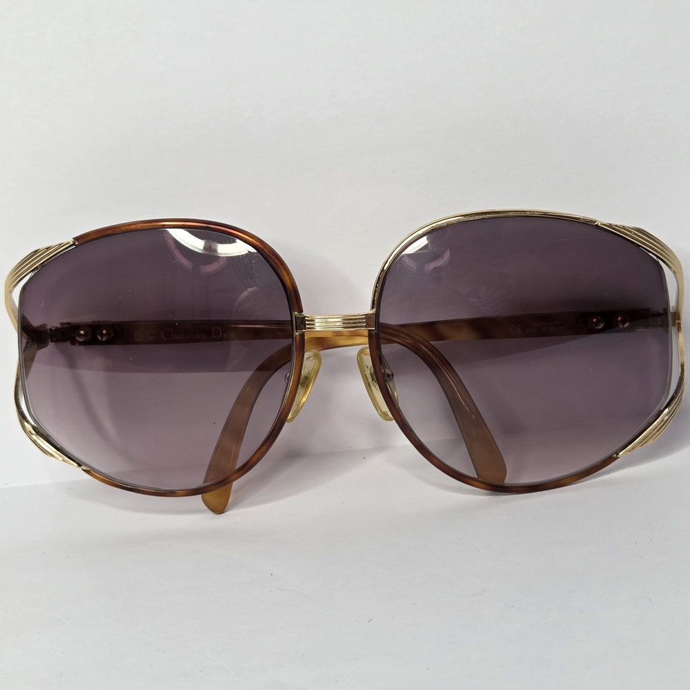 Dior Gradient Brown Shield Sunglasses with Gold Trim - Picture 6 of 15